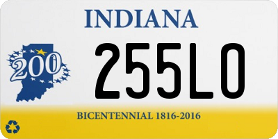 IN license plate 255LO