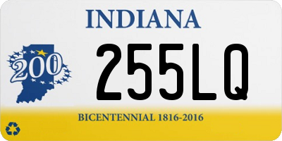 IN license plate 255LQ