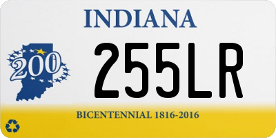 IN license plate 255LR