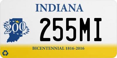 IN license plate 255MI