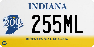 IN license plate 255ML