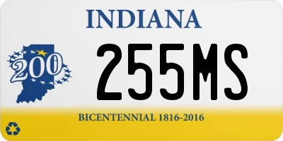 IN license plate 255MS