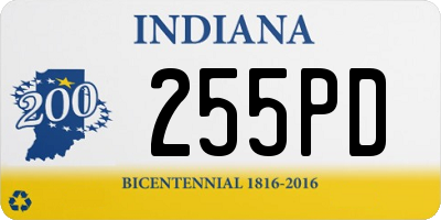 IN license plate 255PD