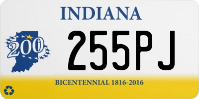 IN license plate 255PJ