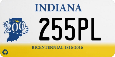 IN license plate 255PL