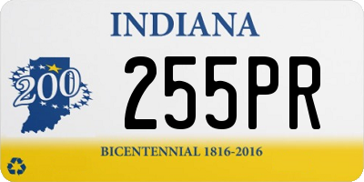 IN license plate 255PR