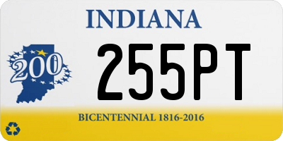 IN license plate 255PT