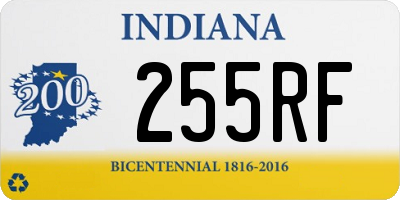 IN license plate 255RF