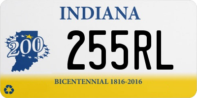 IN license plate 255RL