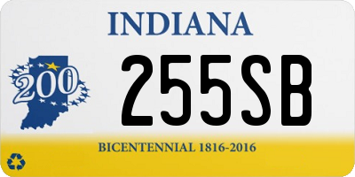 IN license plate 255SB