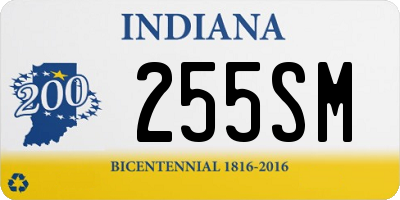 IN license plate 255SM