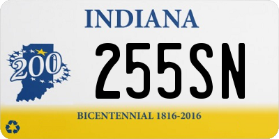 IN license plate 255SN