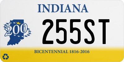 IN license plate 255ST