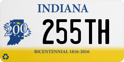 IN license plate 255TH