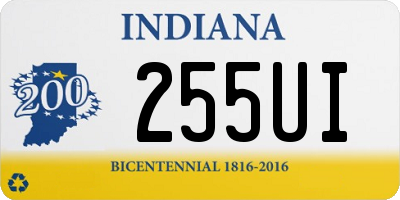 IN license plate 255UI