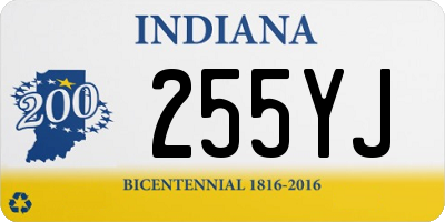 IN license plate 255YJ