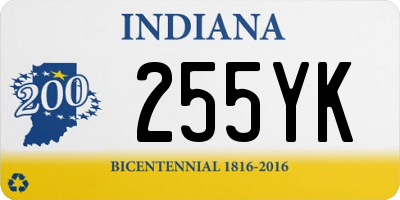 IN license plate 255YK