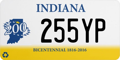 IN license plate 255YP