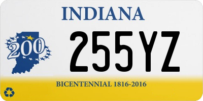 IN license plate 255YZ