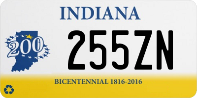 IN license plate 255ZN