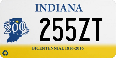 IN license plate 255ZT