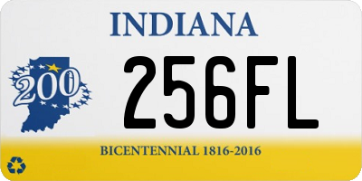 IN license plate 256FL