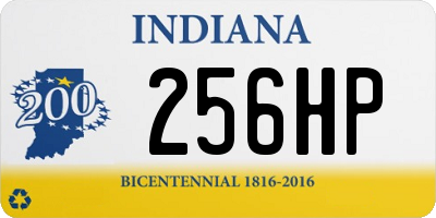 IN license plate 256HP