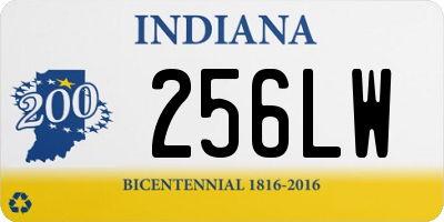 IN license plate 256LW