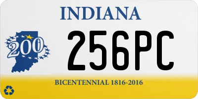 IN license plate 256PC