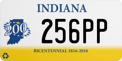 IN license plate 256PP