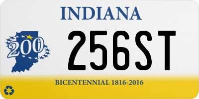 IN license plate 256ST