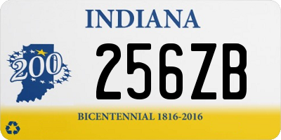 IN license plate 256ZB