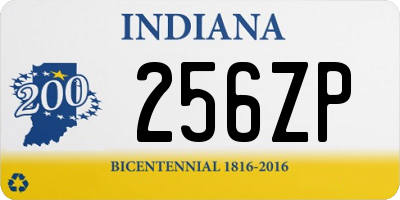 IN license plate 256ZP