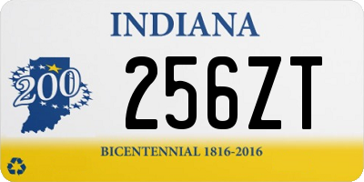 IN license plate 256ZT