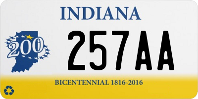 IN license plate 257AA