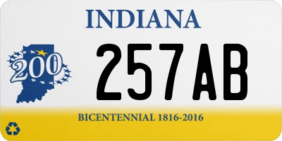 IN license plate 257AB