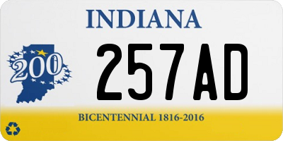 IN license plate 257AD