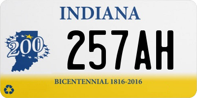 IN license plate 257AH