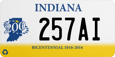 IN license plate 257AI