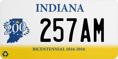 IN license plate 257AM