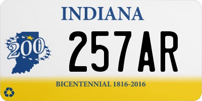 IN license plate 257AR