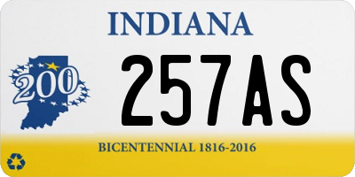 IN license plate 257AS