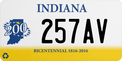 IN license plate 257AV