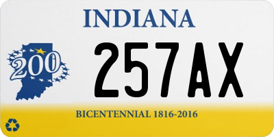 IN license plate 257AX