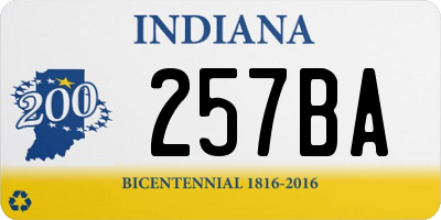 IN license plate 257BA