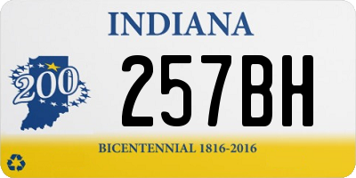 IN license plate 257BH