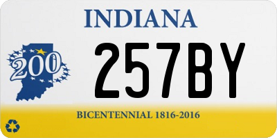 IN license plate 257BY