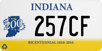 IN license plate 257CF