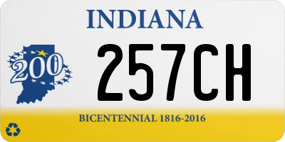 IN license plate 257CH