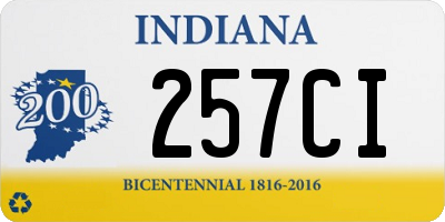 IN license plate 257CI